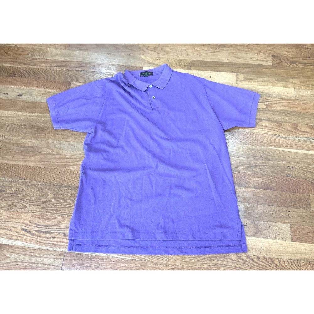 Cross Creek Mens XL Purple Polo Shirt Short Sleeve 100% Cotton Made in USA